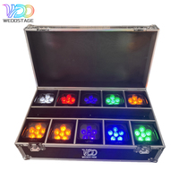 WEDOSTAGE 10 focos inteligentes DJ S6 inalámbricos DMX/WIFI IP33 de 6*18W RGBWA+UV 6 en 1 con batería, control por aplicación, 16.7M colores para
