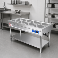 Gewerblicher Edelstahl-Speisenwärmer Bain-Marie Buffet-Serviertheke für Restaurant Hotel Kantine Anpassbar