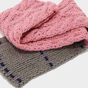 Conjunto de 3 Piezas de Moda Otoño Invierno: Gorro de Punto con Diseño de Burbujas en Dos Tonos, Manoplas y Bufanda, Cálido para el Invierno - Product Image 5