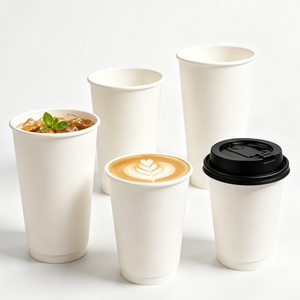 Custom Double Wall Disposable Coffee <b>Paper</b> Cup, Hollow Heat Insulated Thickened Hot Drink Milk Tea Cup 8oz With Logo Printing - Product Image 1