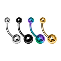 Anneaux de piercing nombril hypoallergéniques en gros, anneaux de nombril à filetage externe en acier inoxydable, bijoux de piercing corporel pour le nombril