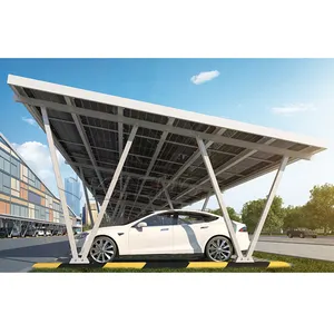 Kseng 10Kw Light Weight Aluminium Pv Roof Carport Racking Structure Solar Carport Mounting System For Car Parking