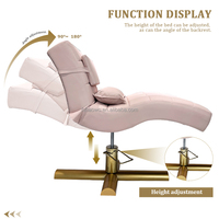 Lit de soin incurvé rose de luxe personnalisé pour extensions de cils et soins du visage pour salon