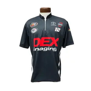 Venta al por mayor Motocross Jerseys Riding Shirt Pit Crew Motocross Camisas con botones de sublimación Buttown Down Racing Camisas