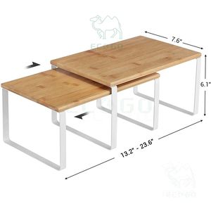 Bambus Preis Organizer Gewürz regal Regal Aufbewahrung halter Schublade Organizer Gewürz regal Set für die Küche - Product Image 3