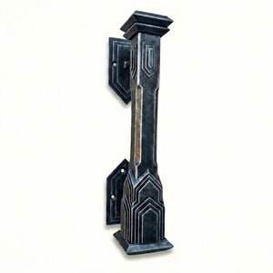 Poignée de portail en fer forgé motif rose, style moderne, finition galvanisée, installation facile, résistante à la rouille pour portes/portails - Product Image 1