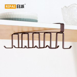 Ripai Cabinet Hanging Rack Carbon Steel L-shaped Cup Holder <b>Kitchen</b> <b>Storage</b> Organizer - Product Image 3