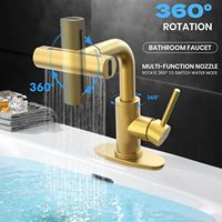 Robinet de salle de bain moderne en acier inoxydable, monocommande, finition brossée, 1 trou, mitigeur extractible, garantie 5 ans