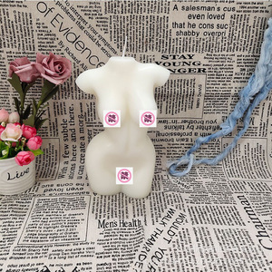Vela Aromática con Forma de Cuerpo Humano, Cera de Soya, Pequeña 6.5x9.5cm, Grande 7.5x12cm, Blanco Lechoso, Negro, Accesorio Artístico para Fotografía - Product Image 2
