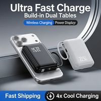 Chargeur portable sans fil 2-en-1 haute capacité 20000 mAh avec affichage LED, charge rapide PD22.5W, USB Type-C, pour extérieur