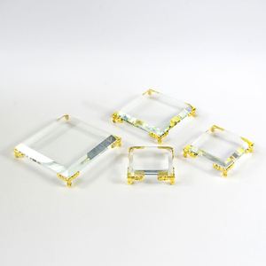 Support de lampe en cristal de haute qualité avec base carrée en verre et métal pour la décoration, recharge USB, décorations en cristal en gros - Product Image 2