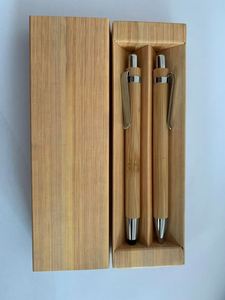 Ensemble de stylos en bois de bambou avec crochet métallique, stylos à bille à tête tactile, logo imprimé en sérigraphie pour cadeaux de bienvenue, publicité - Product Image 3