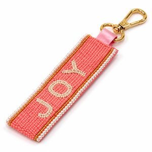 Sstringz Llavero artesanal de coral con cuentas y detalles dorados para mujer, accesorio para bolso, regalo de San Valentín, fiesta - Product Image 6