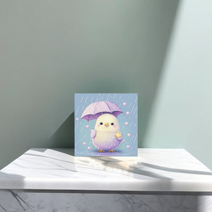 Kit de Peinture Diamant 5D DIY 20x20cm, Motif <span class=keywords><strong>Poussin</strong></span> Mignon avec Parapluie, Mosaïque à Perles Rondes Complètes - Product Image 4