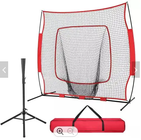 Factory Wholesale 7X7FT Folding Baseball Hitting Net set with 50*50*85cm Baseball Softball Batting Tee for outdoor and indoor