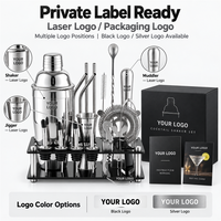 Kit de Barman Professionnel en Acier Inoxydable, Shaker 700ml, Ensemble d'Outils de Bar, Support en Acrylique Direct Usine pour la Création de Cocktails