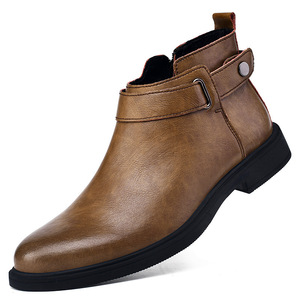 Botas <span class=keywords><strong>Chelsea</strong></span> Retro para Hombre, de Cuero Genuino, Cómodas, Modernas, Transpirables, Antideslizantes, con Malla de PU para Entrenamiento, Primavera - Product Image 1