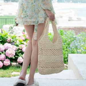 Strandvakantie tas Franse schoudertas geweven tas modieuze schoudertas grote capaciteit casual veelzijdige strandhandtas - Product Image 1