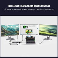 Hub USB-C 12-en-1 en alliage d'aluminium, PD 87W, 4K, Ethernet 2.0 Gigabit, lecteur de carte SD, VGA, audio 3.5mm, USB 3.0, en stock