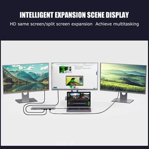 Hub USB C 12 <span class=keywords><strong>en</strong></span> 1, PD 87W, 4K HD, Gigabit Ethernet, lecteur de <span class=keywords><strong>carte</strong></span> SD/TF, VGA, audio 3,5 mm, USB 3.0, type C, pour ordinateur portable, voiture, bureau, maison - Product Image 2