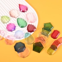 Breloques en acrylique transparent coloré, formes variées, bords polis et facettés, blocs d'acrylique durables pour la fabrication de bijoux