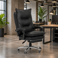 Chaise de bureau de direction à dossier haut en cuir PU blanc ivoire, chaise de travail pivotante inclinable réglable pour espace de travail