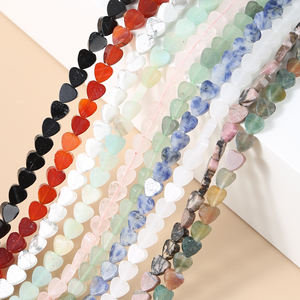 Jd Edelstenen Groothandel Hart Losse Kralen Edelsteen Synthetisch Goud Zandsteen Platte Hartvorm Voor Sieraden Maken - Product Image 5