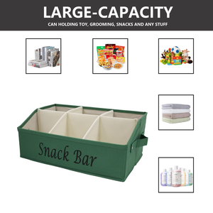 Panier de rangement personnalisé pour collations, panier de rangement pour bonbons avec 6 compartiments séparés en tissu - Product Image 4