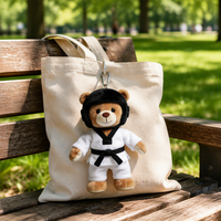 Ours en peluche personnalisé de Taekwondo, jouet en peluche d'arts martiaux, poupée en peluche douce avec uniforme et ceinture pour enfants
