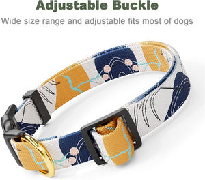 Collier pour chien en nylon à motif d'art abstrait personnalisé, boucle de collier réglable pour animaux de compagnie, impression par transfert thermique pour chiens de petite, moyenne et grande taille - Product Image 4