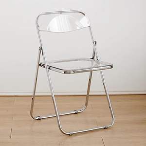 Chaise pliante moderne transparente en plastique avec pieds en métal – Meuble d'intérieur très prisé pour jardins, espaces extérieurs et zones commerciales - Product Image 2