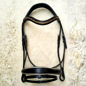 Conjunto de Brida para Caballo Annabelle Equestrian, Cuero Negro y Marrón, Equipo de Equitación, Mejor Precio al por Mayor, Fabricación de Bridas de Cuero - Product Image 1