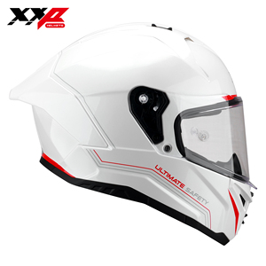Casques de moto intégraux avec grand spoiler, double visière, boucle à dégagement rapide, taille S-XXL, XXP VINDICATOR SOLID Blanc DOT ABS - Product Image 3