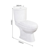 Lot Sanitaire Céramique Pas Cher Ensemble WC Lavabo Colonne Siphon P-Trap Combinaison Cuvette et Lavabo pour Salle de Bain