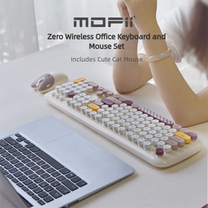 2.4G Dot Ergonomic Bàn phím không dây chuột thiết lập 1600DPI kích thước đầy đủ 104 phím cắm chơi con người kỹ thuật đa phương tiện chức năng phím - Product Image 4