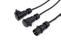 Cable Divisor ABCCABLS 16A CEE Macho a Doble Hembra |   Cable de Extensión Industrial de PVC 1 a 2 para Iluminación de Escenarios
