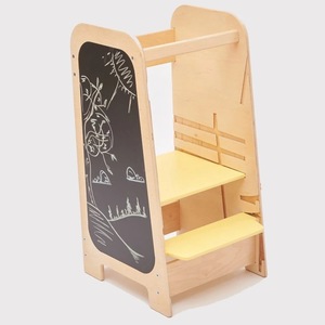An toàn đường sắt có thể điều chỉnh chiều cao bằng gỗ Toddler truy cập Toddler tháp đứng tháp học tập cho trẻ em - Product Image 2