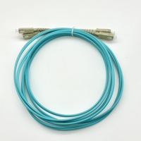 Câble de raccordement en fibre optique aquamarine duplex OM3 multimode LC SC UPC 2.0 3.0, longueur personnalisée
