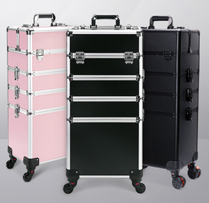 Meuble de salon moderne en métal, boîte à maquillage avec grande capacité, rangement à ongles multicouche, machine de luminothérapie pour salons de coiffure - Product Image 1