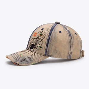 Casquette de baseball personnalisée à 6 panneaux en faux daim avec logo plat, style vintage structuré, réglable, motif léopard, fabrication OEM - Product Image 4