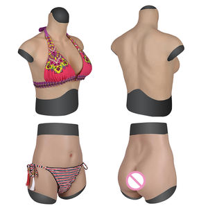 URCHOICE Robe Crossdresser pour Femme, Combinaison en Silicone pour Homme, Faux Seins et Vagin, Robe à Gros Seins pour Drag Queen Homme à Femme - Product Image 2