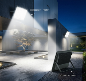 Fari LED Solari ad Alta Luminosità IP65 con <span class=keywords><strong>Corpo</strong></span> in Ferro, Garanzia di 5 Anni per Uso in Giardino/Cortile, Multi-Potenza e Controllo Remoto - Product Image 2