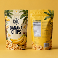 Sacs d'emballage en plastique personnalisés OEM pour fruits secs, chips de banane, chips de pomme de terre, snacks, chips de plantain, réutilisables, vente en gros