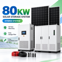 Système de stockage d'énergie solaire 80 kW 70 kW 60 kW, alimentation de secours hors réseau, système de stockage de batterie domestique pour ferme agricole