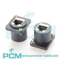 Connecteur CAT5E RJ45 de type D à montage sur panneau, prise de passage Ethernet LAN, montage sur châssis réseau RJ45, panneau XLR à vis RJ45