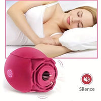 Fournisseur en gros de vibrateurs en silicone en forme de rose pour le point G, avec ventouse, silencieux, pour massage féminin et masturbation, jouets pour adultes, achat en gros