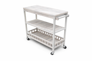 Carrito de Cocina Rectangular de Alta Calidad – Múltiples Colores, Material de Madera de Acacia y Metal, 799 × 349 × 850 mm (con bandeja extraíble) - Product Image 3