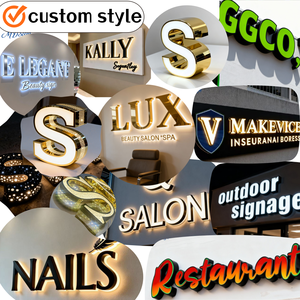 Desain Gratis tanda Backlit huruf saluran Led kustom iklan dalam ruangan luar ruangan kustom merek bisnis 3d tanda huruf Logo emas - Product Image 5