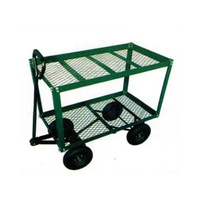 Chariot utilitaire robuste Wagon de jardin roulant en treillis métallique avec côtés amovibles en treillis métallique Chariot de jardin à 4 roues
