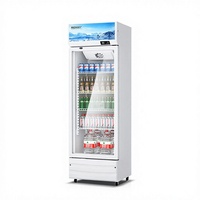 Vitrine Réfrigérée Commerciale pour Bières, Refroidissement par Air, Écran Intégral, Économe en Énergie, Sans Givre, Porte Simple